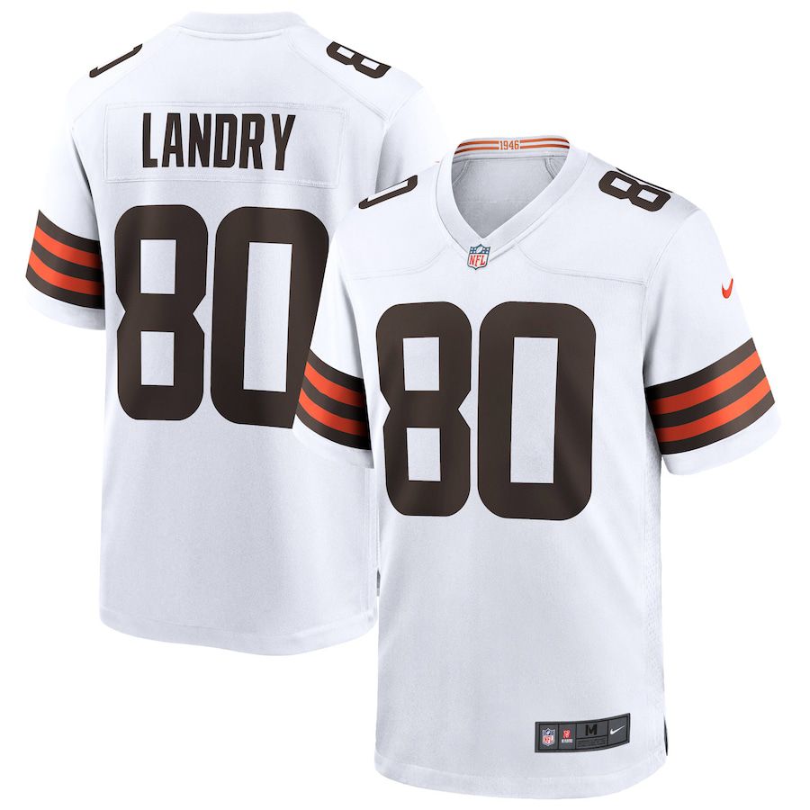 Men Cleveland Browns #80 Jarvis Landry Nike White Game NFL Jersey